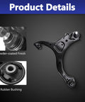 Front And Rear Suspension Replacement Kit For 2007 2012 Hyundai Santa Fe Rock Solid Control Arms showing powder-coated finish and rubber bushing.