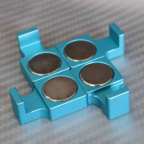 Upgraded Strong Magnetic Parallel Keepers for Vises, blue aluminum, 4 holder set with rare earth magnets for precise parallel alignment