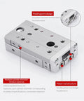 Heavy Duty Pneumatic Slide Cylinder With Integrated Straight Line Guide Track For Butter Smooth Linear Motion And Rock Solid Air Table Mounting Mxs8 Model, showing floating joint design and piston rod details.
