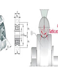 Heavy Duty Track Roller Angular Contact Ball Bearing 25 mm Bore 72 mm Outer Diameter Precision Machined design diagram with dimensions.