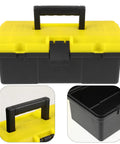 Portable Plastic Tool Box With Secure Buckles Lightweight Durable Storage Case For Outdoor DIY Projects black and yellow sturdy design