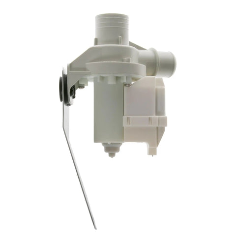 Side view of Washer Drain Pump WH23X10030 Replacement For Quick Water Drain Fits Most Front Load Washers