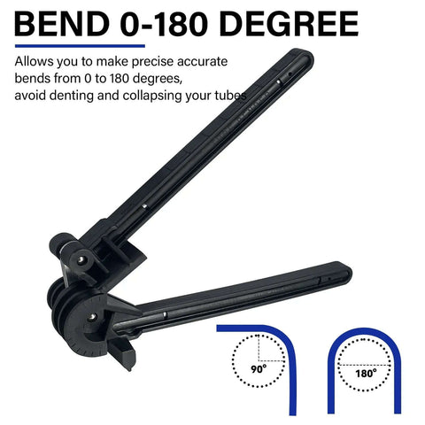 4 In 1 Tube Bender for Copper Brass Aluminum and Thin Steel Pipes with 0-180 Degree Bending Feature