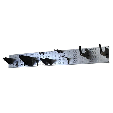 Store Your Gear With This Knockout Galvanized Steel Pegboard Wall Mount Kit For The Garage Featuring Rock Solid Heavy Duty Hooks.