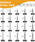 1000 Piece Rust Resistant Carbon Steel Mini Screw Kit With Phillips Pan Heads For Electronics Repair And Gadget Fixes M1.6 To M3 size chart.