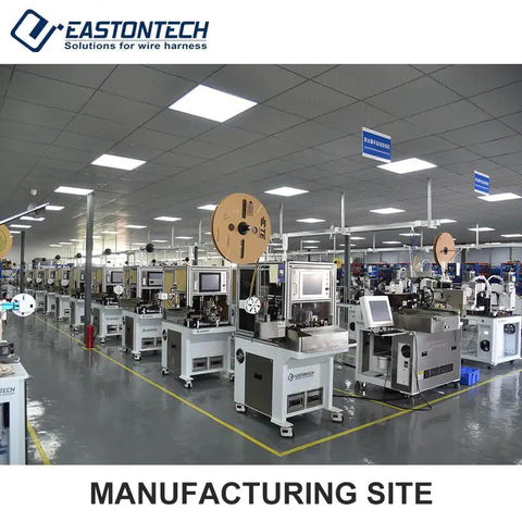 Manufacturing site showcasing the Bullet Proof Fully Automatic Eight Head Wire Tinning Machine For Cable Plants Quick Cutting Stripping Twisting Tool.