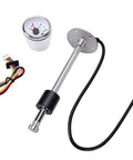 Shop Grade Fuel Sender And Gauge Kit Featuring 240 To 33 Ohm Resistance With IP67 Waterproof Rating And Slick White Dial For Trucks Rv Tanks, includes gauge, sender, and wires.