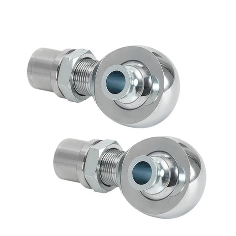 Two Pack 1.25 Inch Heim Joint Rod End Kit Left And Right Hand Thread Heat Treated Chromoly Steel with round tube adapter.