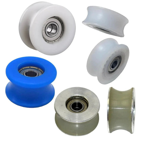 Heavy Built Tough Automatic Sliding Glass Door Roller Kit Featuring Silent Polyurethane Wheels and Dead Smooth Track Pulleys with six wheels.