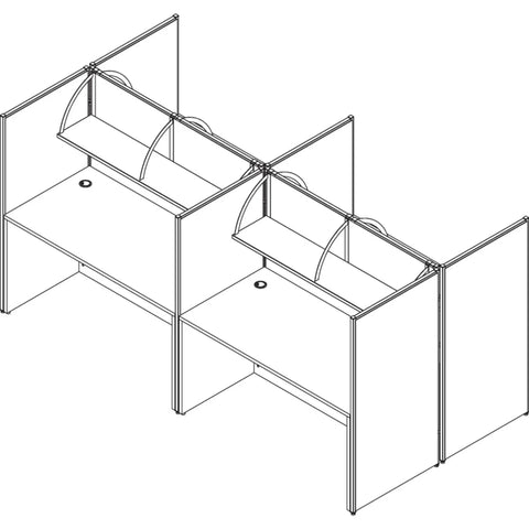 Boss Grade 60 Inch Overhead Panel Shelf For Cubicle Partitions And Fabric Room Dividers With Heavy Duty Steel Construction and Curved Mounts overhead view