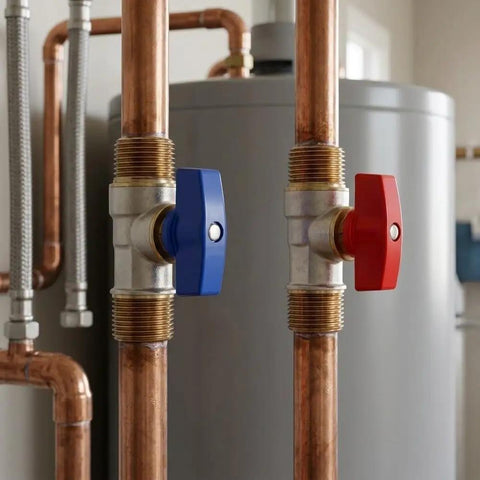 Heavy Gauge 1/2 Inch Brass Angle Stop Valve Built Tough As Nails With A Full Port Design on copper pipes in plumbing.