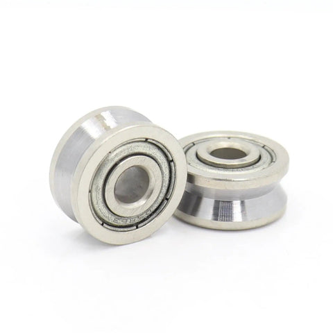 4 Pcs UV Groove Pulley Wheel Guide Bearings Heavy Duty Smooth Operator with silver metal finish and smooth design for low noise operations.
