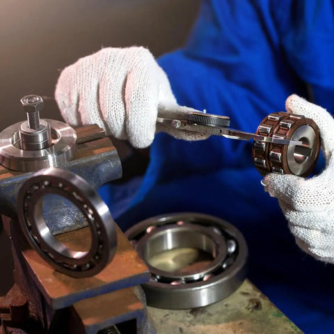 Technician inspecting Built Different 6203 16 2Rs Deep Groove Ball Bearing 16Mm Id X 40Mm Od X 12Mm Thick Chrome Steel.