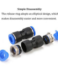 Plug And Play Pneumatic Fittings Plastic Connector Kit For Air And Water Hose Tubing Push In Straight Quick Connectors parts disassembled