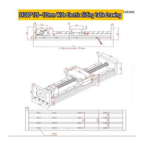 Schematic drawing of Bulletproof Double Linear Guide Sliding Table For XYZ Axis Linear Actuator With SFU Ballscrew And Handwheel.