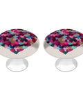 Top Shelf Heart Shaped Crystal Glass Drawer Knobs And Cabinet Pulls, hand painted pink purple red decor for kitchen and dressers.