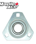 Heavy Duty SA20516 One Inch Bore Triangle Flange Pillow Block Bearing with pressed steel housing for shaft support.