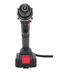Heavy Duty Brushless Cordless Drill And Driver Workhorse Combo Featuring 350 Watt Motor And 1450 Rpm Speed, frontal view with battery.