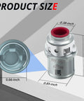 20 Pack Snap In Mc Cable Connectors For Electrical Boxes No Sweat Snap Fit Hustle Free Wiring Setup Ul Rated Armored Cable showing dimensions and sizes.