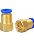 Pneumatic Quick Connector Air Fitting for 4 6 8 10 12 Millimeter Hose and Tube, Brass Body With Female Thread, high flow design
