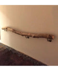 Rock Solid Adjustable Rustic Wood Handrail With No Sweat Mount Bracket And Anti Skid Surface Lifetime Indoor Wall Grip For Stairs Hallway Senior Safety No Fuss Villa Loft Corridor Ramp Support Bar mounted on a wall.