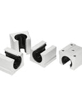 4 Piece Linear Bearings Set SBR12UU SBR16UU SBR20UU For CNC Machines, 3D Printers And DIY Ready Precision Tooling, 12 16 20mm Lengths For Smooth Linear Motion And Reliable Performance. Set of four silver aluminum linear bearing blocks with black inserts