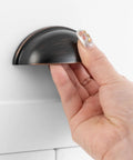 Pack Of 10 Oil Rubbed Bronze Bin Cup Pull Handles For Kitchen Cabinets And Drawers Heavy Duty Zinc Alloy Hardware in use