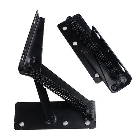 2 Pack Concealed Rotating Hinges For Cabinets And Sofas, 80 Degree Folding Lift Up Stay Top Support, Spring Buffer Hinge