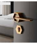 Top Shelf Interior Silent Door Lock Crafted From Premium Zinc Alloy Handle featuring a hexagonal design for smooth closure.