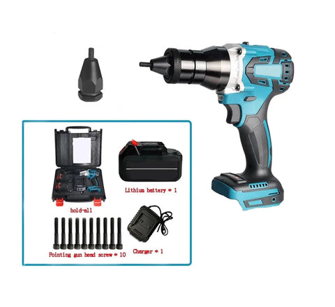 Full Automatic Brushless Electric Rivet Nut Gun With Pure Copper Motor For Aluminum Steel Fasteners with battery and charger