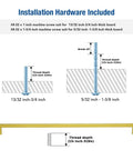 Installation instructions for Six Pack Heavy Duty Gold Cabinet Handles Meeting Eighteen Inch Center Distance with screw details.