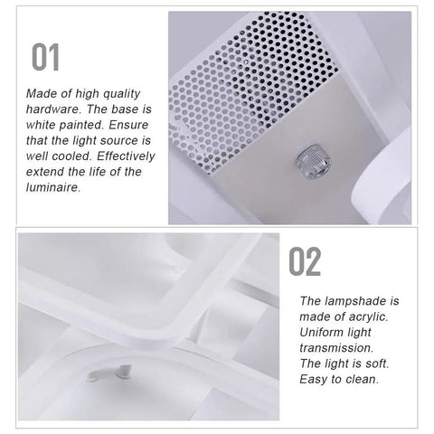 Close-up details of Square LED Ceiling Light For Living Room And Bedroom 96W Cool White 6000K 23.6 Inch Flush Mount Fixture