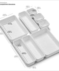 8 Piece Interlocking Bin Pack Drawer Organizer For Office, Kitchen, Tools And Bathroom Junk Drawer Essentials, top view