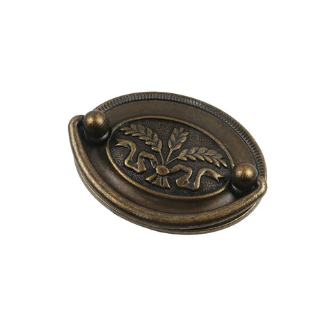 Top Shelf Heavy Duty Oval Ring Drawer Pulls Antique Zinc Alloy Cabinet Handles in bronze finish, 82 x 62 mm size, solid construction.