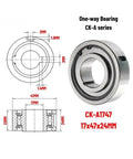 Built Tough One Way Sprag Clutch Bearing CK A1747 17 X 47 X 24 Millimeter with detailed measurements and dimensions