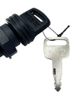Close-up of Boat Ignition Switch With Key Replacement For Mercury Mariner Outboard Motors, showing key and switch detail.