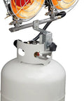 Infrared Propane Heater With Dual Burners For Outdoors, 30,000 BTU Outdoor Patio Heater With Refillable Tank, Three Heat Settings