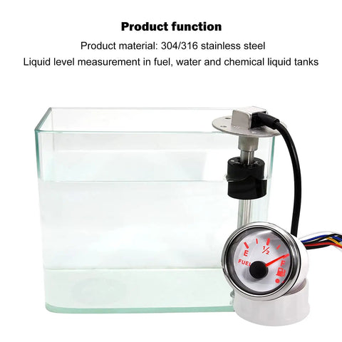 Heavy Duty Marine Fuel Sending Unit 16 Inch Stainless Steel Gas Tank Level Sender 240 To 33 Ohm in liquid tank setup.