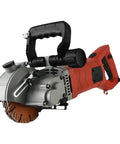 Professional Heavy Duty Electric Wall Chaser Slotting Machine With Dust Free Circular Saw Design For Clean Grooves In Concrete Brick Walls view of the cutting blade and grip.