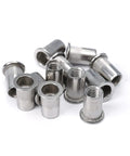 Rock Solid 304 Stainless Steel Rivet Nuts for 1/4-20 application, rust proof, ideal for marine and automotive builds.