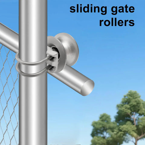 Heavy Duty Mini Cantilever Gate Rollers Built Tough With Durable Cast Steel Track Wheels For 2 3 8 Inch Posts and smooth sliding gate mount.