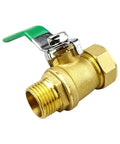 Heavy Duty Brass Ball Valve With Compression Fitting For Aluminum Composite Pipe, quarter turn handle, tight seal for plumbing upgrades.