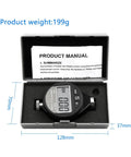 Hella Precise Electronic Digital Shore Durometer Type A D C Hardness Tester Meter in carrying case with manual showing LCD screen.