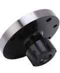 ER25 Collet Chuck 100mm Carbon Steel Tool Holder For CNC Milling Machines And Lathes Ultra Precise 0.005 Inch Accuracy Rock Solid Tool Grip And Quick Setup For Machinists And Workshops, black flange view
