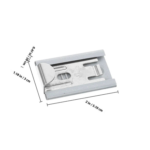 Heavy Duty Stainless Steel Picture Hangers Built Tough Wall Mount Brackets For Mirrors And Artwork Four Pack silver bracket close-up image.