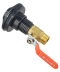 Rock Solid One Half Inch Brass Ball Valve With Bsp Male Threads For Water Line Connections, featuring a durable handle and threaded connection.