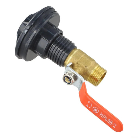 Rock Solid One Half Inch Brass Ball Valve With Bsp Male Threads For Water Line Connections, featuring a durable handle and threaded connection.