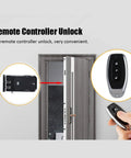 Hella Reliable Dual Motor Smart Lock With Remote Control Deadbolt And Seamless Backup System For Zero Drama Room Security And Slick Keyless Entry Access, showcasing remote controller unlock mechanism.