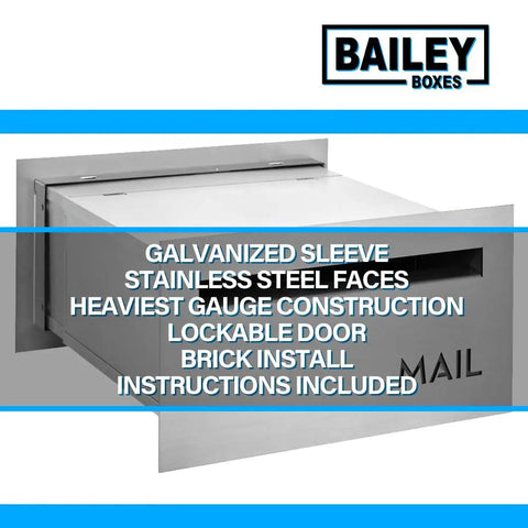 Franklin Wall Mounted Locking Mailbox in Stainless Steel Modern Design for Home Apt or Office super secure and durable