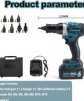 Heavy Duty Cordless Automatic Rivet Gun With Rechargeable Battery M3 To M12 Hex Heads Dual Speed Switch And Bright Led Lamp For Professional Grade Plug And Play Assembly Hustle with nut heads and charger